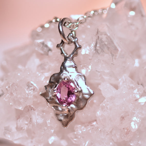 Pink Sapphire Aura Necklace